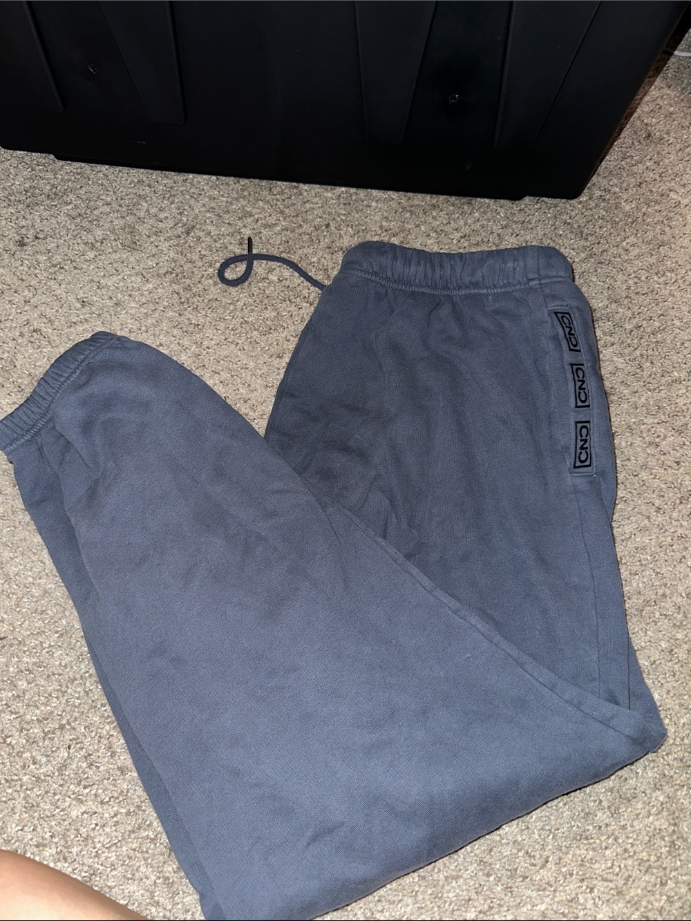 Women's Storm Grey Blue Logo-Trim Joggers